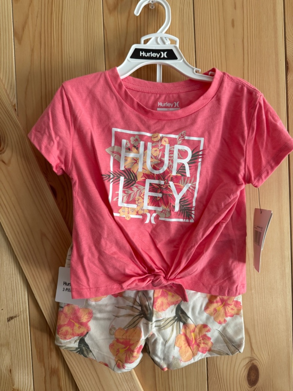 Hurley Kids Summer Sets, Pink Tee & Floral Shorts
